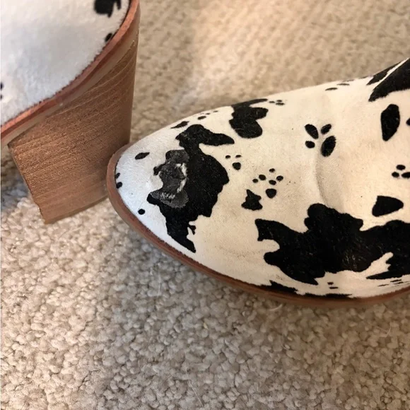 Altar'd State Black and White cow Patterned Heeled tall Boots - Picture 8 of 9